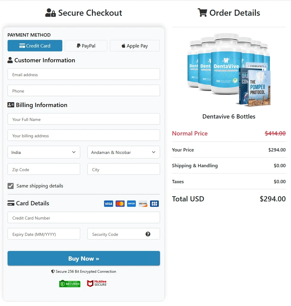 Secure Checkout Form